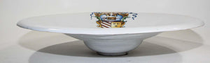 Vintage Stoneware Talavera White underglaze Large Bowl with Blazon Spain