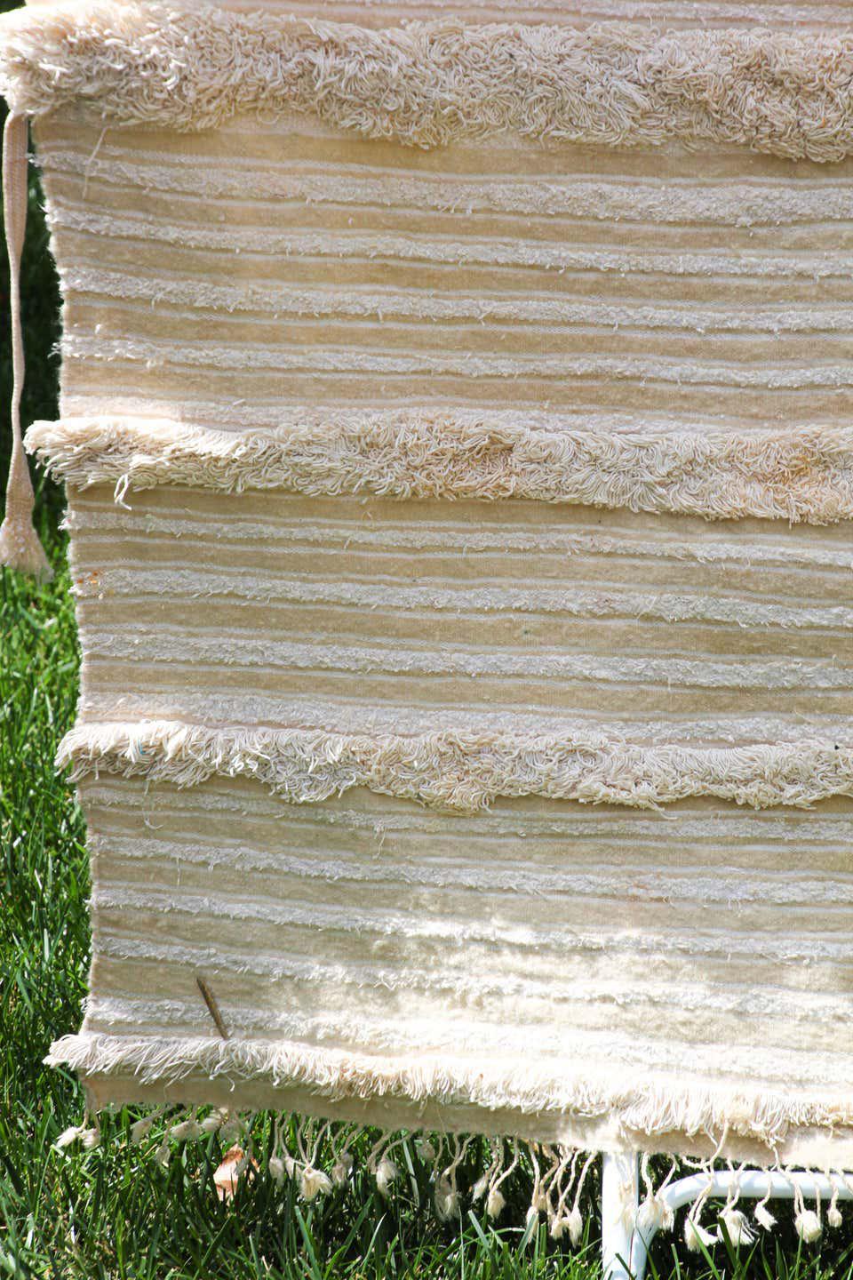 1960s Vintage Tribal Moroccan Handcrafted Wedding Blanket Throw