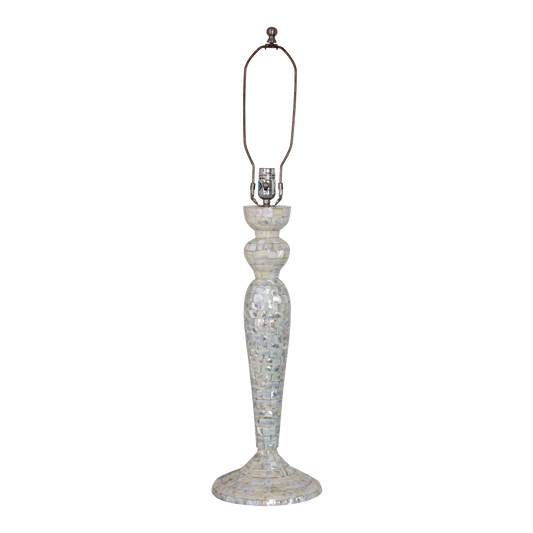 Vintage Moorish Table Lamp with White Capiz Shell, India, 1980