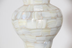 Vintage White Capiz Shell Table Lamp