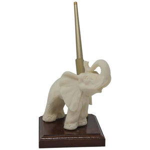 Vintage White Elephant Sculpture Pen Holder