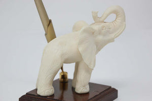 Vintage White Elephant Sculpture Pen Holder