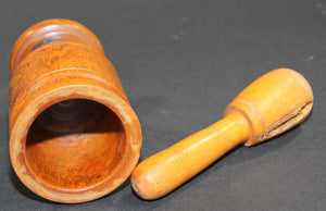 Vintage Wooden Mortar and Pestle, Italy