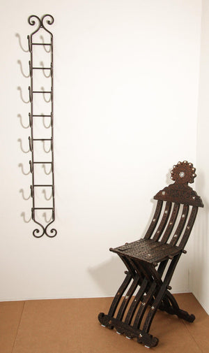 Wrought Iron Hand Forged Wall Mount Wine Rack