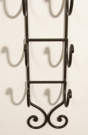 Wrought Iron Hand Forged Wall Mount Wine Rack