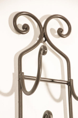 Wrought Iron Hand Forged Wall Mount Wine Rack