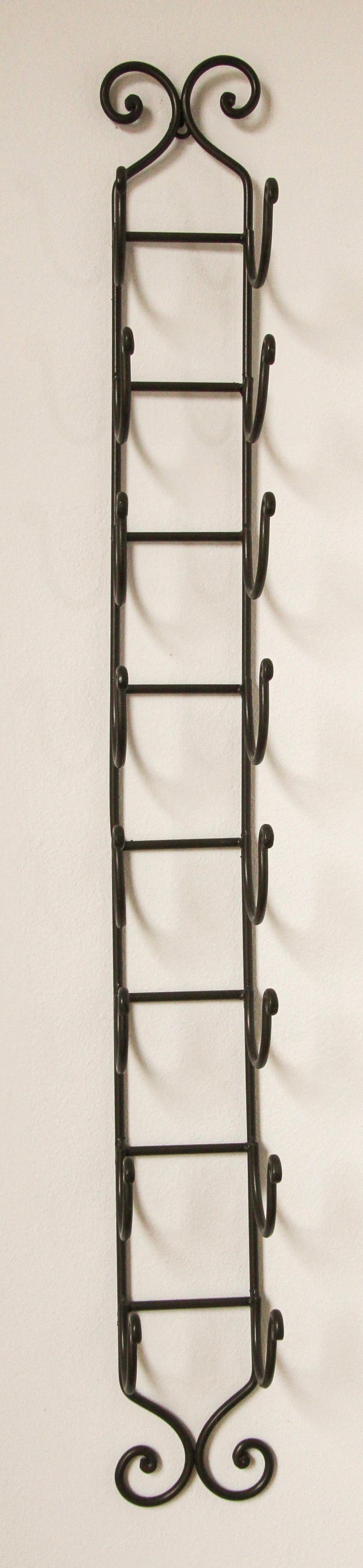 Wrought Iron Hand Forged Wall Mount Wine Rack