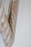 White Washed Out Wood Arched French Wall Mirror