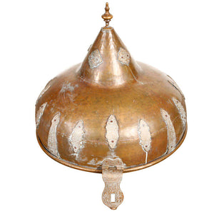 Moroccan Antique Bronze Cover with Brass Etched Decor