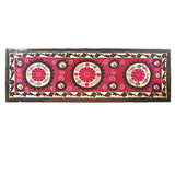 Embroidered Antique Uzbek Suzani Lucite Framed